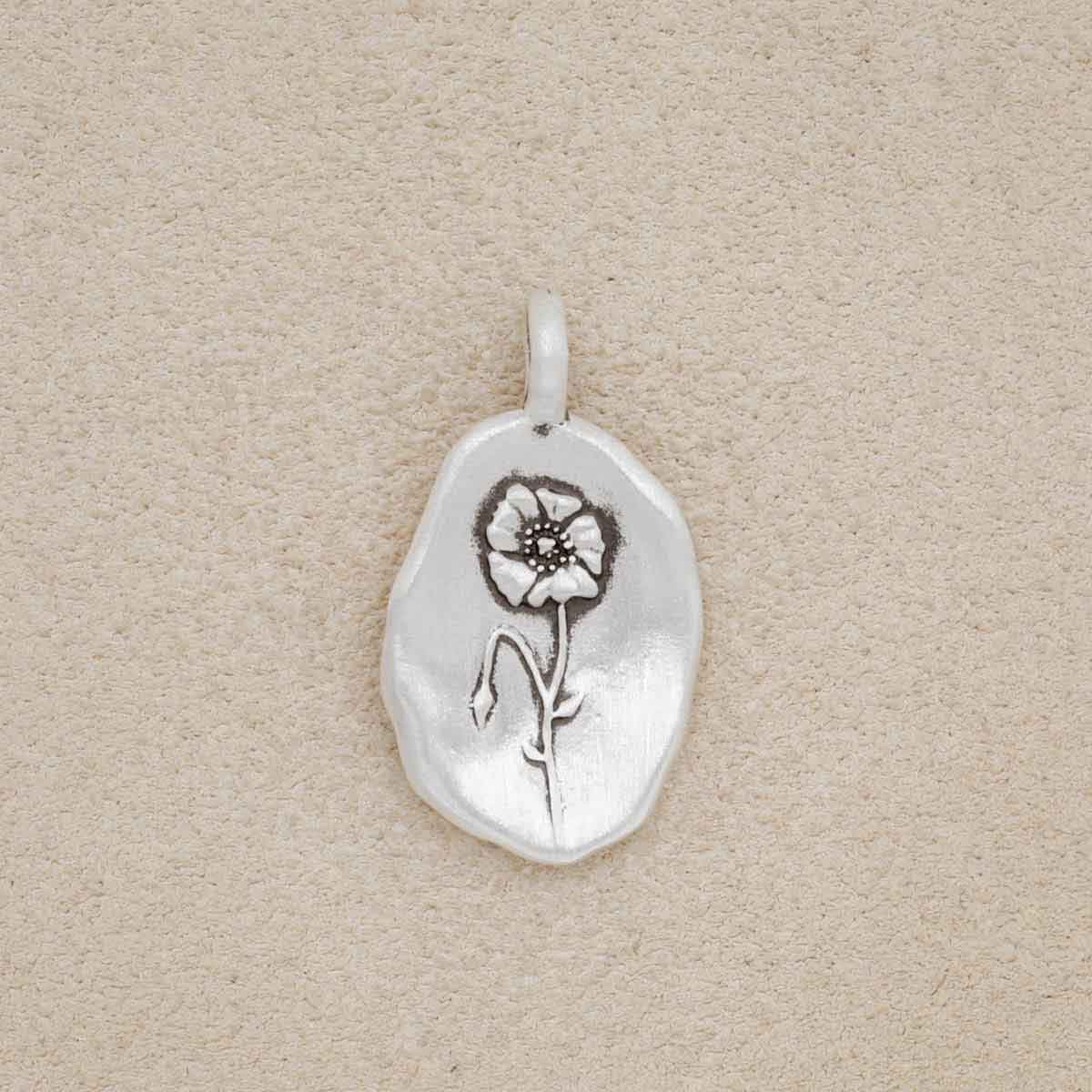 August Birth Flower Charm {Sterling Silver}