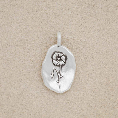 August Birth Flower Charm {Sterling Silver}