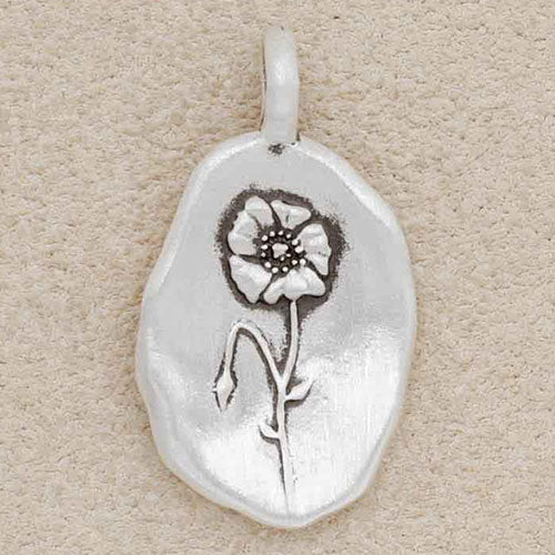 August Birth Flower Charm {Sterling Silver}