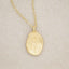 gold plated August birth flower necklace with an 18" gold filled link chain, on beige background