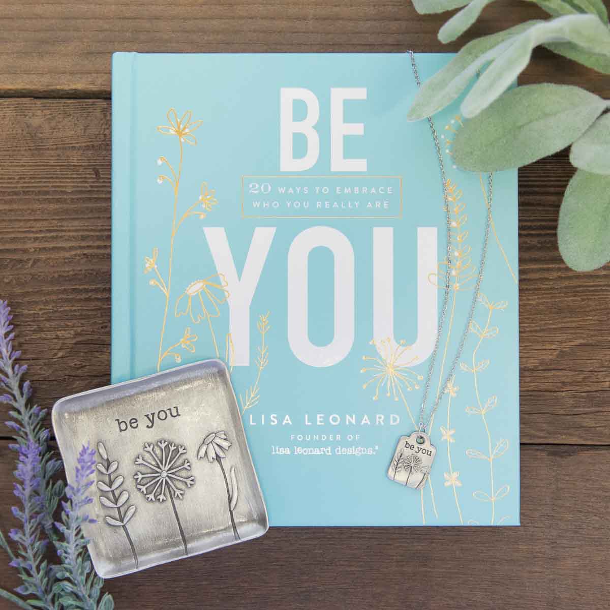 Be You Book, Necklace and Keepsake Dish Gift Set {Pewter}