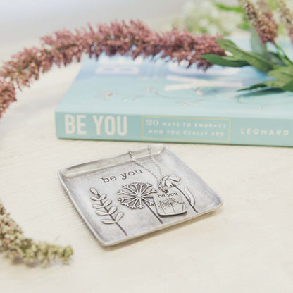 Be You Book, Necklace and Keepsake Dish Gift Set {Pewter}