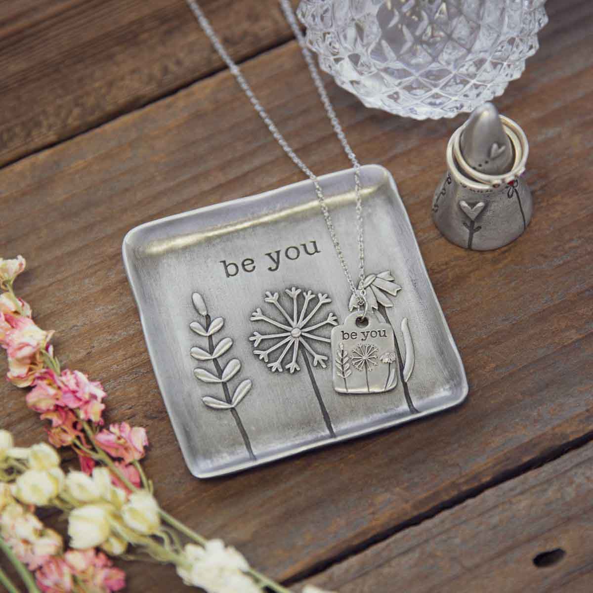 Be You Book, Necklace and Keepsake Dish Gift Set {Pewter}