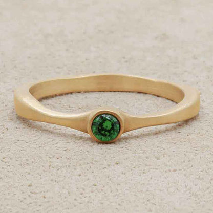 Bezel Birthstone Ring {10K Gold}