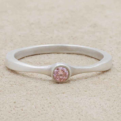 Bezel Birthstone Ring {Sterling Silver}