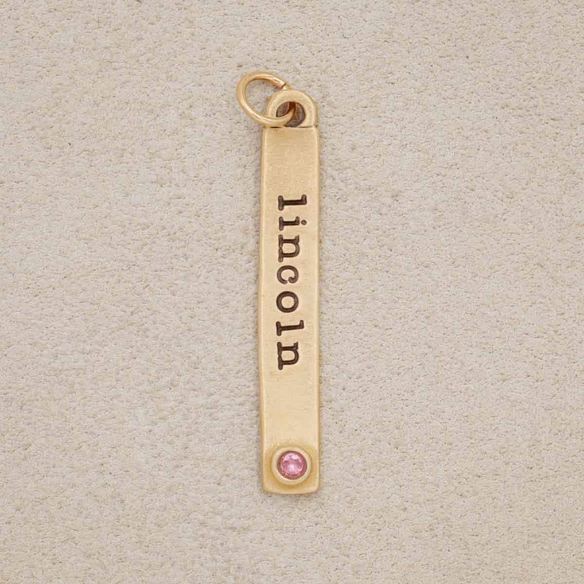 Bezel Birthstone Tag {10K Gold}