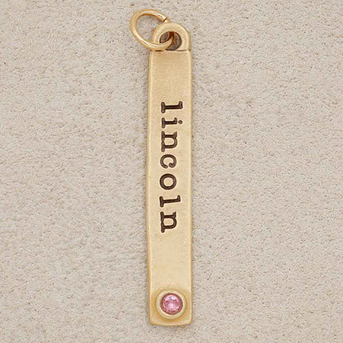 Bezel Birthstone Tag {10K Gold}