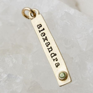 Bezel Birthstone Tag {14K Gold}