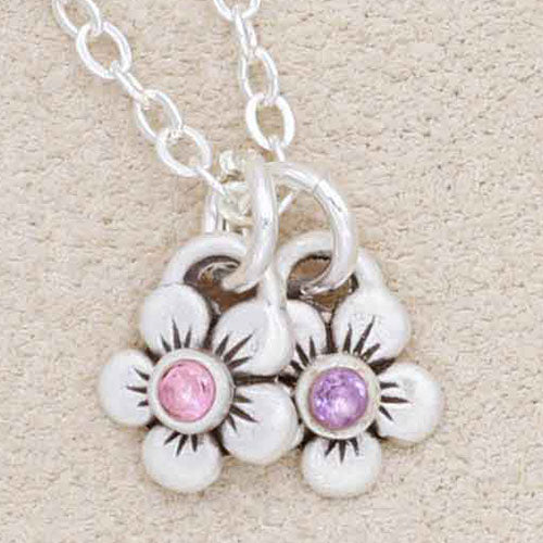 Birthstone Bloom Necklace {Sterling Silver}