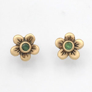 Birthstone Bloom Stud Earrings {10K Gold}