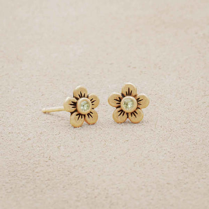 Birthstone Bloom Stud Earrings {10K Gold}