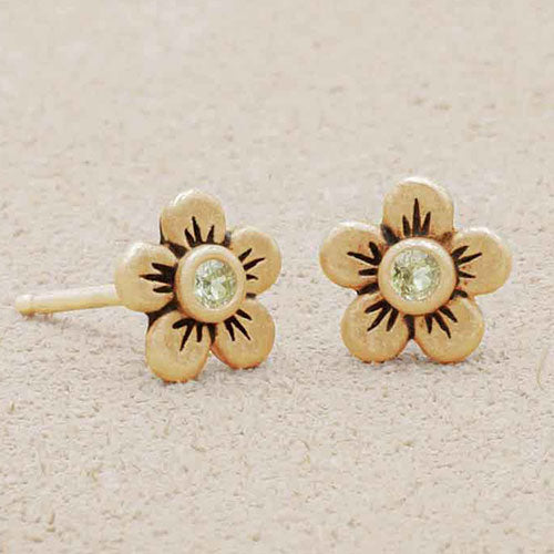 Birthstone Bloom Stud Earrings {10K Gold}