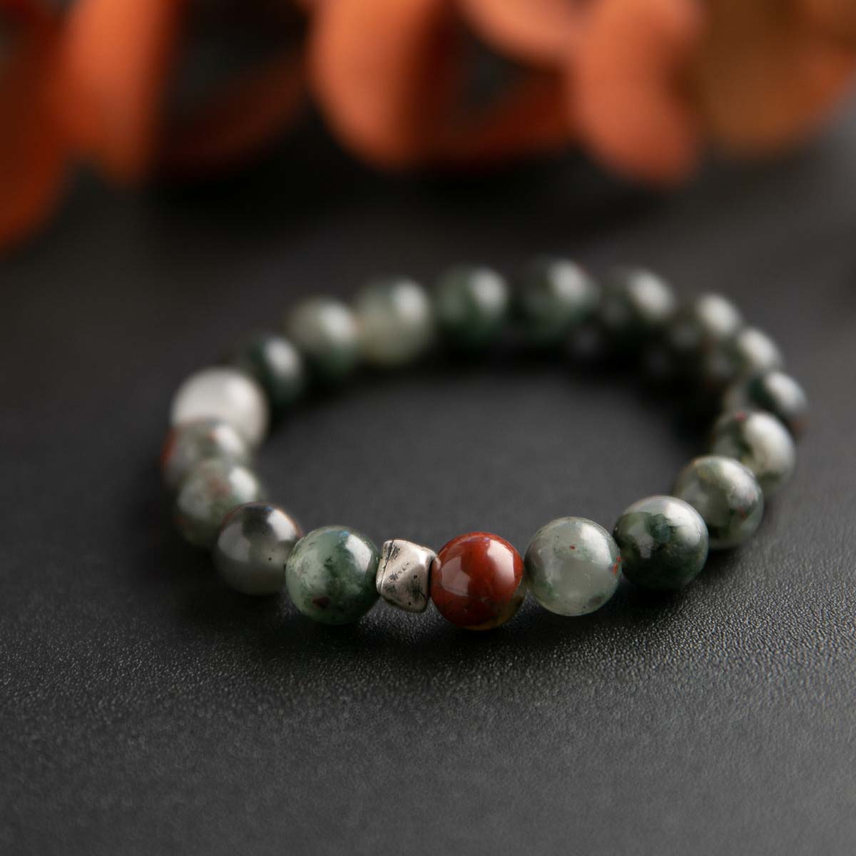 Blood Stone Beaded Bracelet