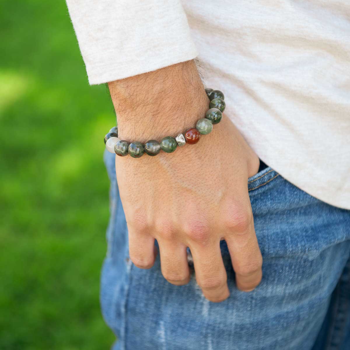 Blood Stone Beaded Bracelet