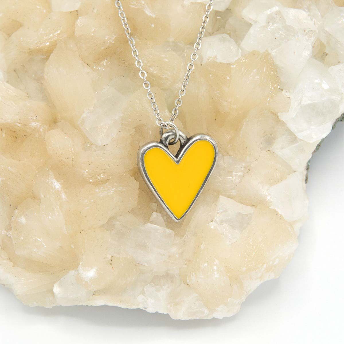 Brave Love Gift Set - Book and Yellow Heart Necklace {Pewter}