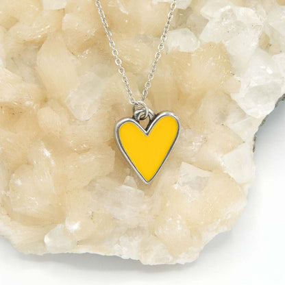 Brave Love Gift Set - Book and Yellow Heart Necklace {Pewter}