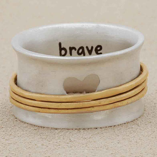 Brave Love Spinner Ring {Sterling Silver & 10K Gold}