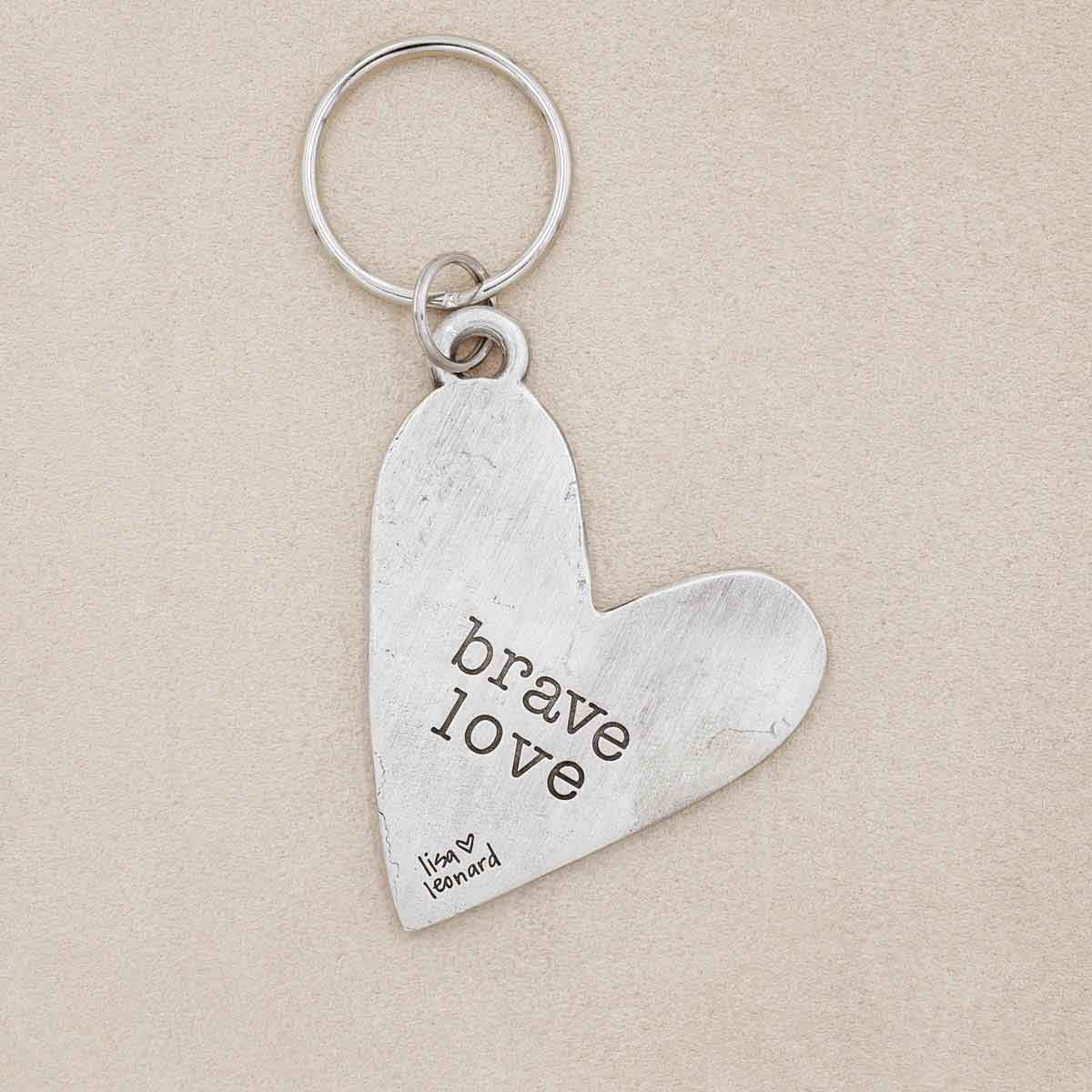 Brave Love® Yellow Heart Keychain {Pewter}