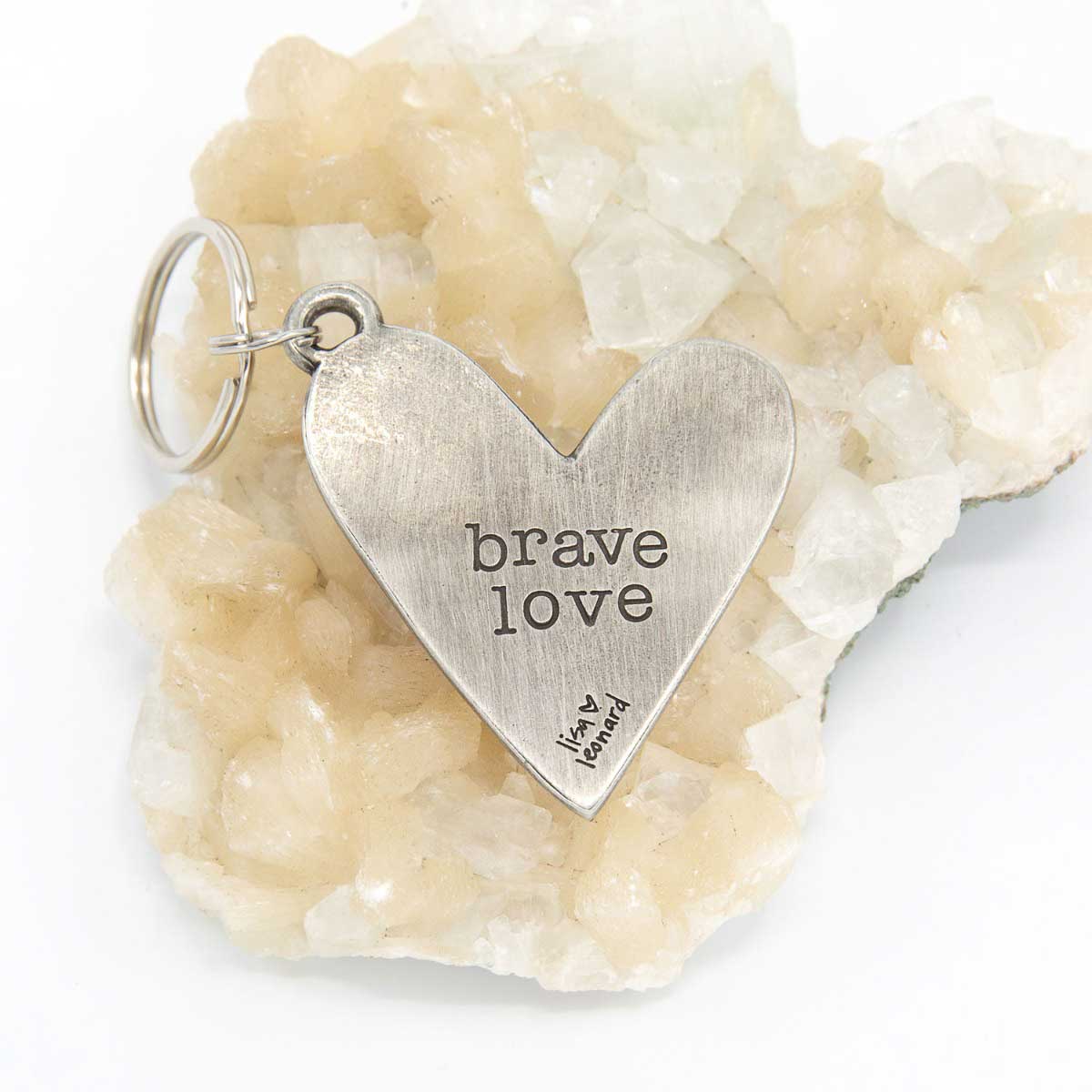 Brave Love® Yellow Heart Keychain {Pewter}