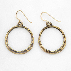 Hammered Hoop Earrings {Gold-Plated}