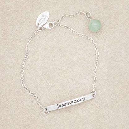 Personalized sterling silver carry my heart bracelet