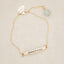 Handcrafted carry my heart 10k yellow gold  bracelet with aventurine stone