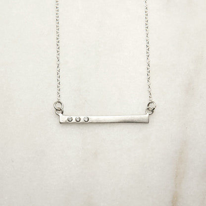 Cross Bar Crystal Necklace {Sterling Silver}