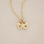 Cherished hearts initials necklace handcrafted in 10k yellow gold including two customizable charms