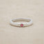 Classic stacking ring hand-molded and cast in sterling silver with a 2mm birthstone or diamond