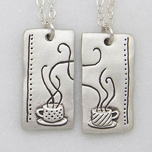 Coffee And Tea Necklace Set {Sterling Silver}