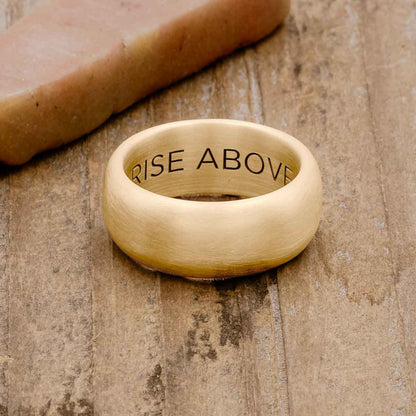 Collide with the Sky ring handcrafted in 10k yellow gold with a smooth finish and personalized with a meaningful name, word or date 