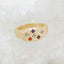 Constellation ring handcrafted in 10k yellow gold set with birthstones and crystal gemstones