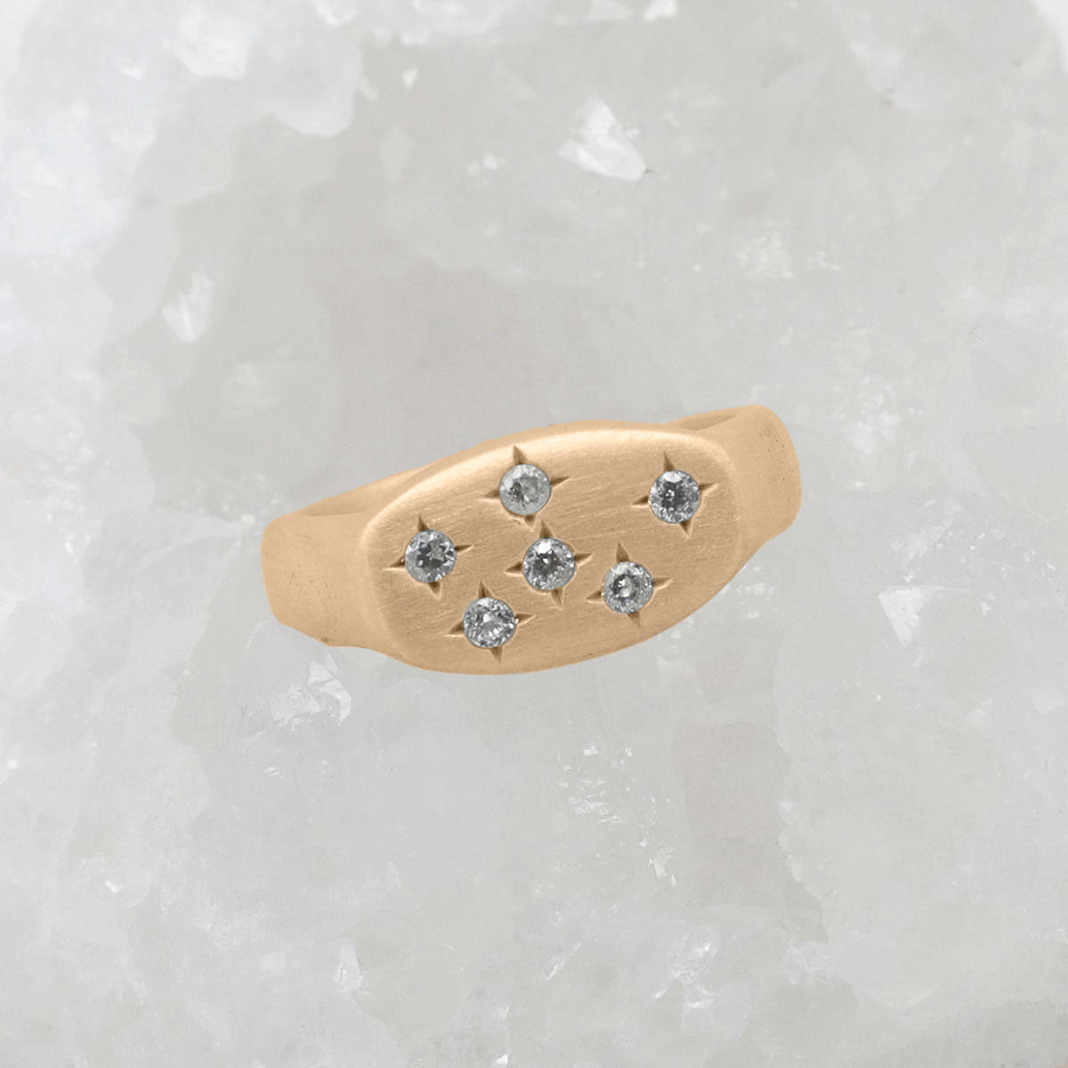 Constellation ring handcrafted in 14k yellow gold set with birthstones and crystal gemstones 