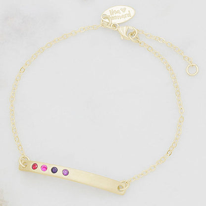 Cross Bar Birthstone Bracelet {10k Gold}