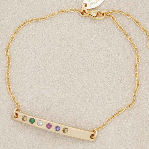 Cross Bar Birthstone Bracelet {10k Gold}