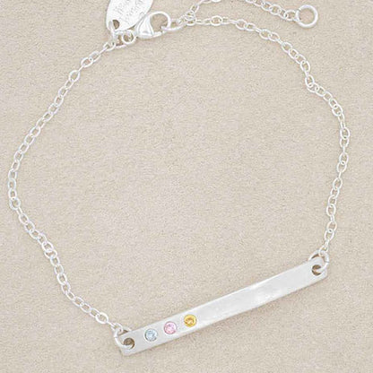 Cross Bar Birthstone Bracelet {Sterling Silver}