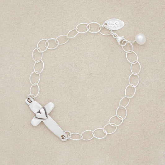 cross of faith bracelet handcrafted in sterling silver