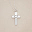 Handcrafted sterling silver cross of faith necklace strung on a sterling silver link chain