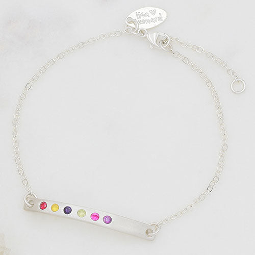 Cross Bar Birthstone Bracelet {Sterling Silver}