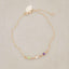 10k yellow gold Dainty Finespun Birthstone Bracelet - Medium personalized with 3mm birthstones