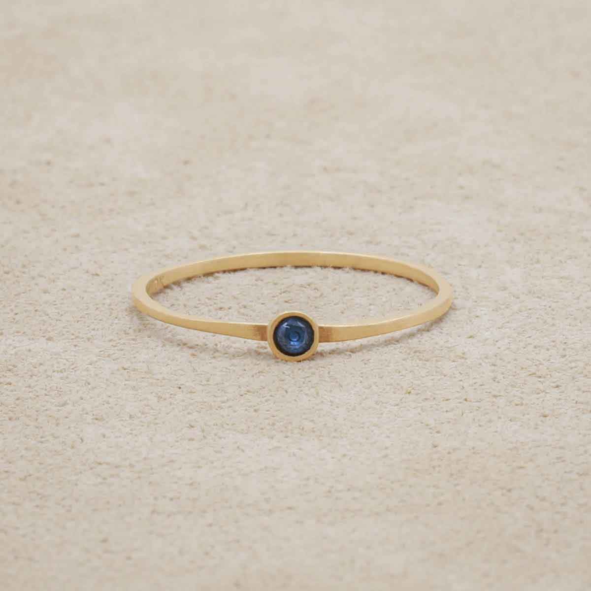 handcrafted 10k yellow gold Dainty finespun birthstone ring with a genuine birthstone or conflict free diamond