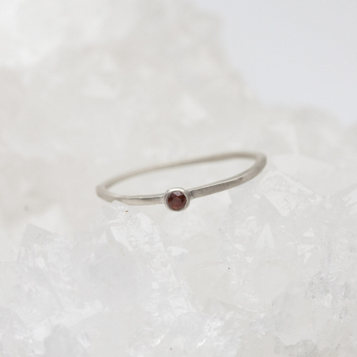 sterling silver Dainty finespun birthstone ring with a genuine birthstone or conflict free diamond