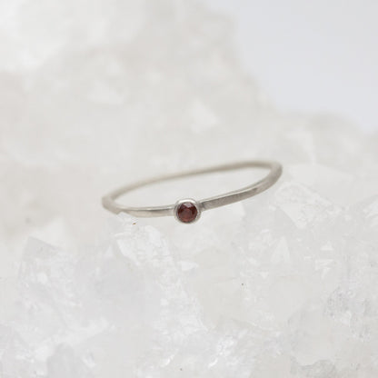 sterling silver Dainty finespun birthstone ring with a genuine birthstone or conflict free diamond