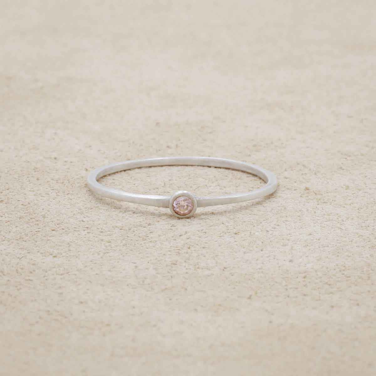 sterling silver Dainty finespun birthstone ring with a genuine birthstone or conflict free diamond