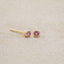 14k yellow gold Dainty Finespun Birthstone Stud Earrings - Small on beige background