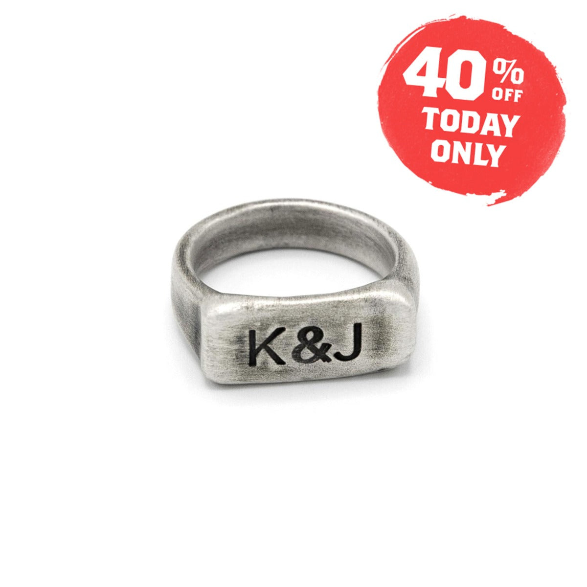 Make Your Mark Silver Signet Ring [Antiqued Sterling Silver]