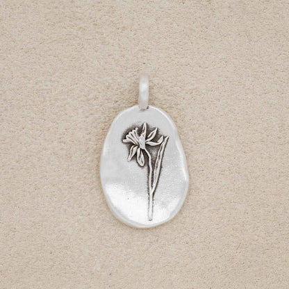 December Birth Flower Charm {Sterling Silver}