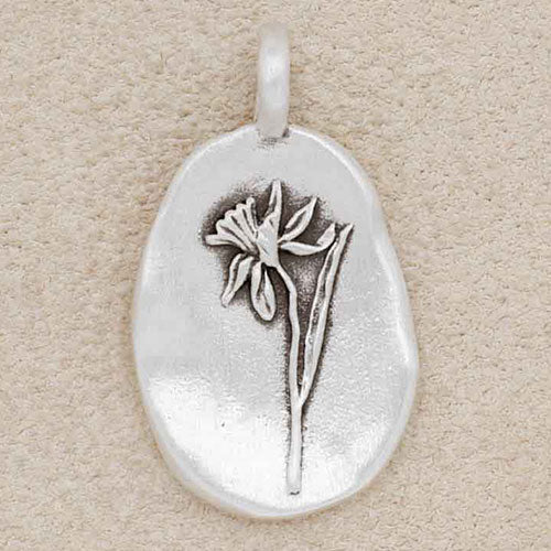 December Birth Flower Charm {Sterling Silver}