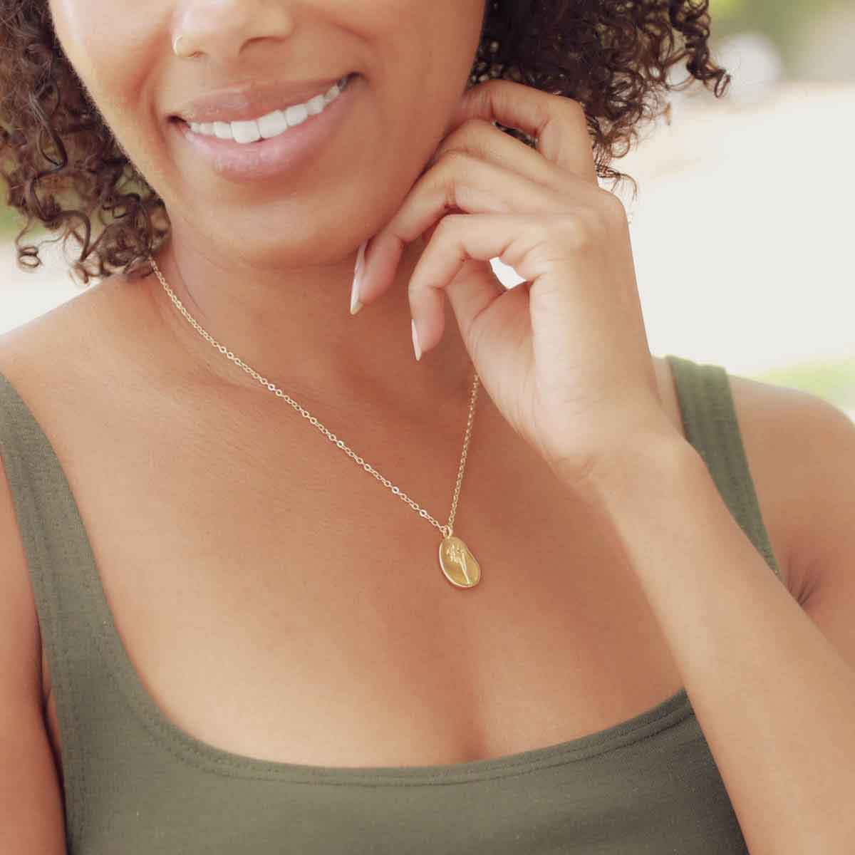 December Birth Flower Necklace {Gold Plated}