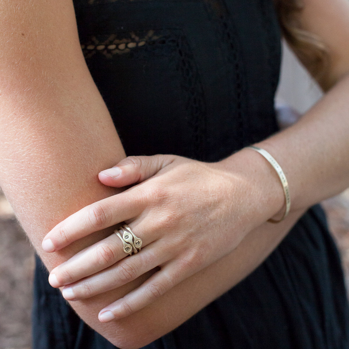 Initial Stacking Ring {14K Gold}